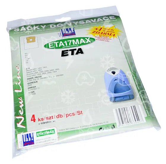 sáčky z mikrovlákna vysavače ETA 1454 Trino, JOLLY ETA17 MAX, 4 ks + vůně